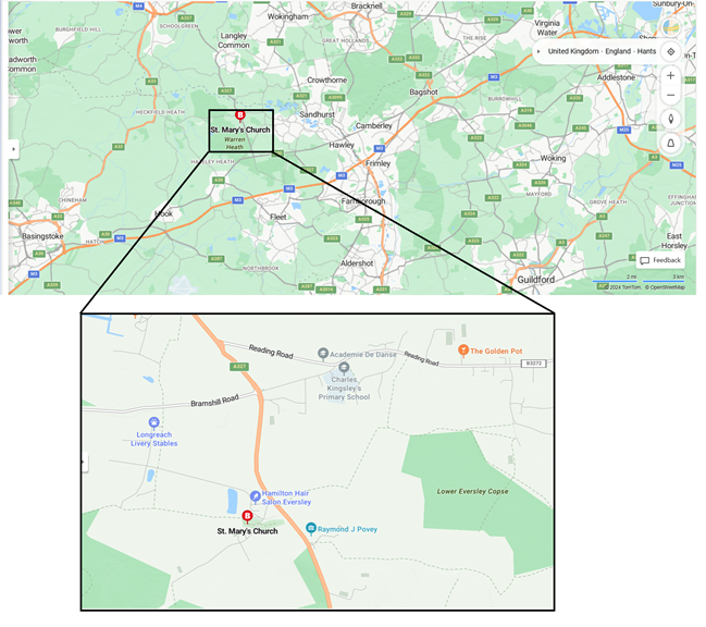 Eversley Church Directions